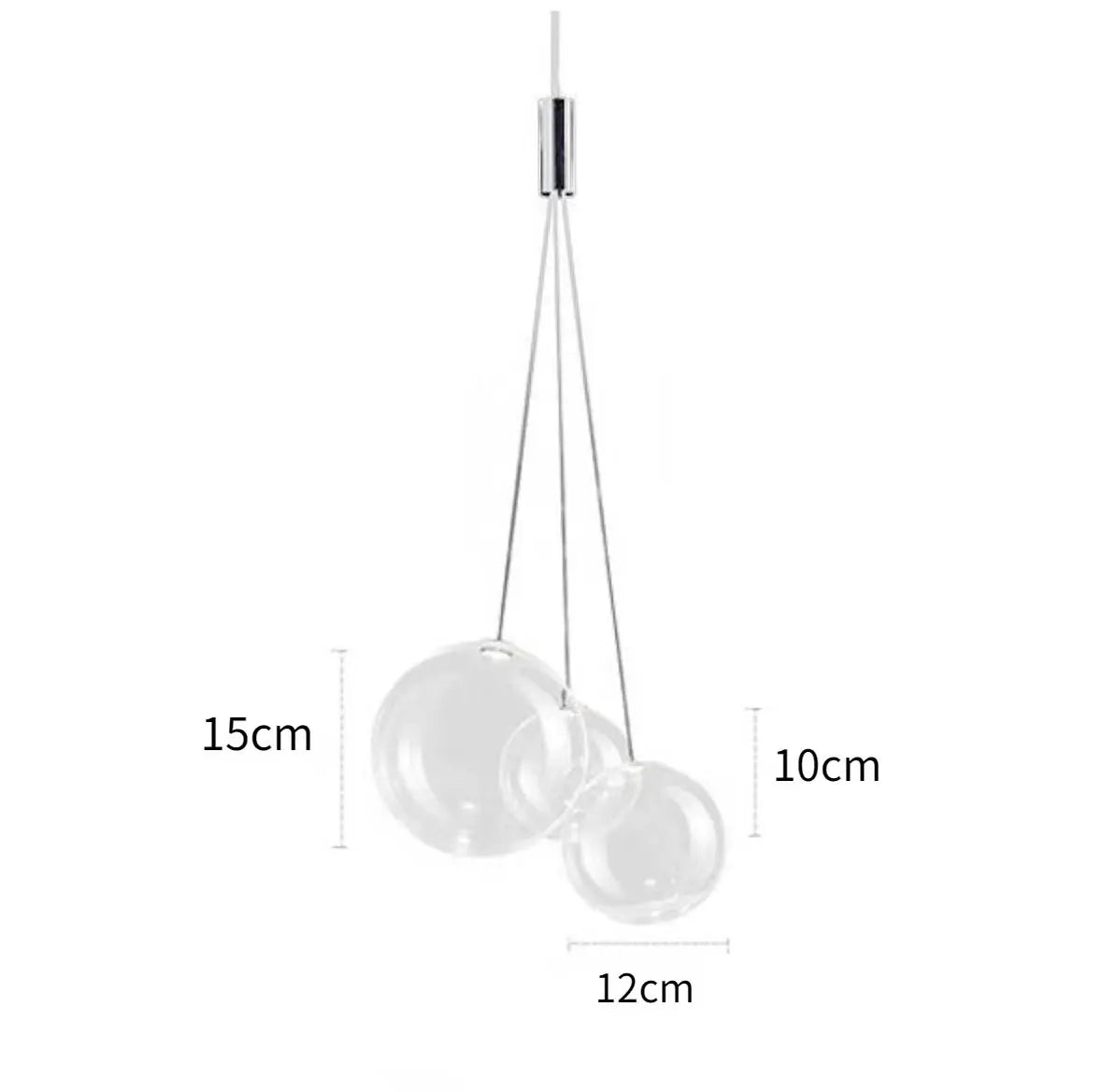 Modern LED Glass Ball Pendant Lamp – Sleek Chrome Design for Kitchens, Bedrooms, and Restaurants