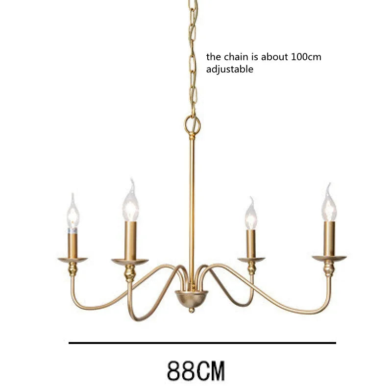 Retro Loft Living Room Chandelier – Vintage American Style Black/Gold Ceiling Light for Dining Rooms and Households