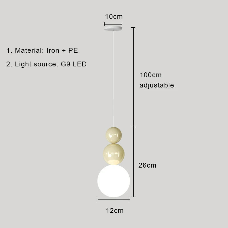 Nordic Pendant Light Modern LED Hanging Lamp Cream Style Indoor Lighting Room Decor Bedroom Living Room Bedside Light Fixture