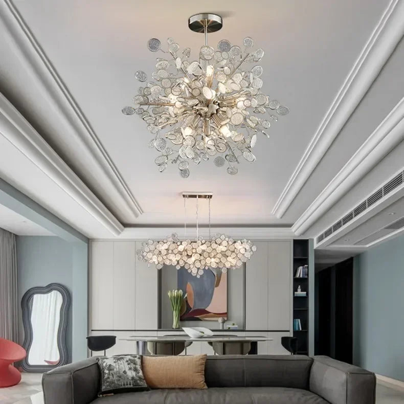 Modern Luxury Chrome LED Crystal Chandelier – Elegant Pendant Lamp for Living Rooms, Dining Rooms, and Bedrooms
