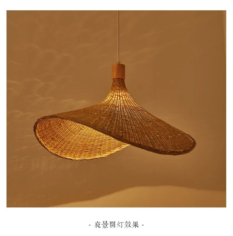 Handcrafted Rattan Bamboo Pendant Light – Woven Ceiling Lamp for Home, Living Room, and Bedroom Décor