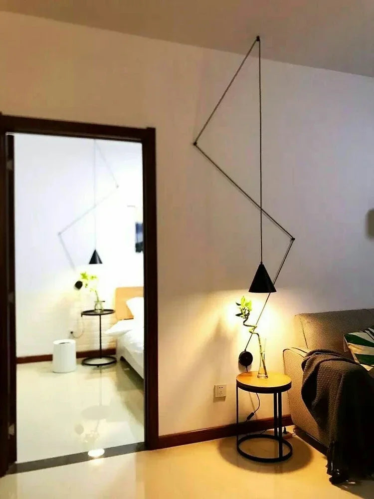 Nordic Minimalist Geometric Pendant Light – Stylish DIY Plug-In Lamp for Study, Bedroom, Dining Room, and Bar Decor