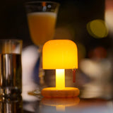 Mini Desktop Sunset Night Lamp – USB Rechargeable Mushroom LED Light for Coffee Bars and Home Decor