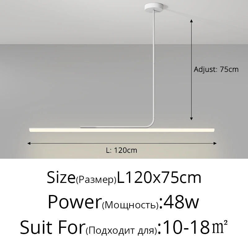 Minimalist Dining Room Chandelier Modern Minimalist Tea Room Table Dining Room Lines Light Creative Bar Long LED Pendant Lamp