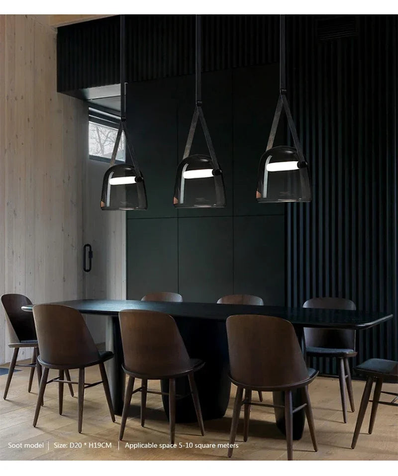 Nordic Glass Pendant Light – Modern Single-Head Chandelier for Restaurants, Cafes, and Clothing Shops