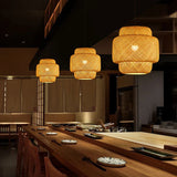 Hand-Woven Bamboo Lantern Pendant Light – 30cm Natural Rattan Wicker E27 LED Chandelier Lampshade for Elegant Lighting Decor