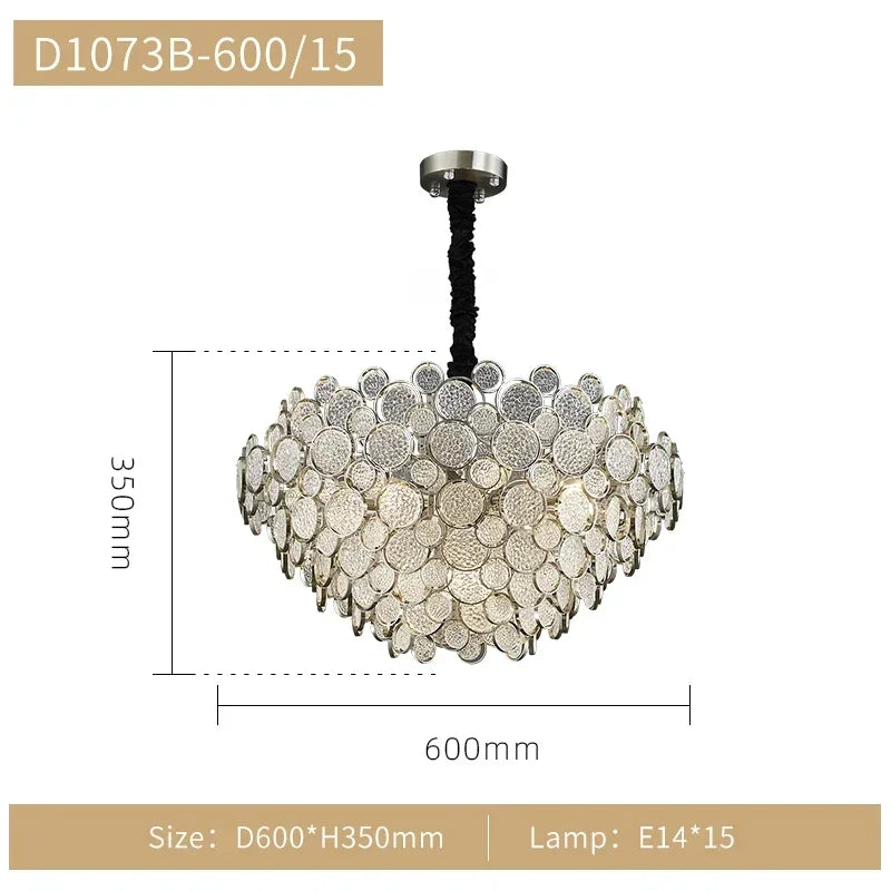 Modern Luxury Chrome LED Crystal Chandelier – Elegant Pendant Lamp for Living Rooms, Dining Rooms, and Bedrooms