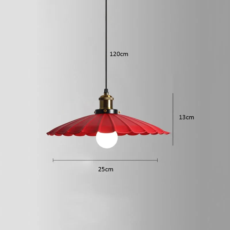 American Retro Red Industrial Pendant Lamp – Modern LED Iron Art Lighting for Restaurants and Hot Pot Decor