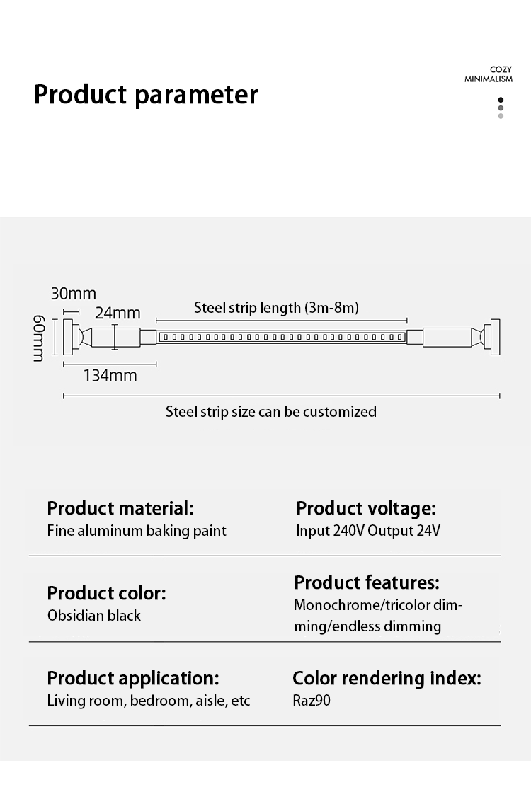Skyline Linear Wall Lamp – DIY LED Strip Light for Living Room Background and Aisle Decoration