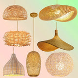 Handcrafted Rattan Bamboo Pendant Light – Woven Ceiling Lamp for Home, Living Room, and Bedroom Décor