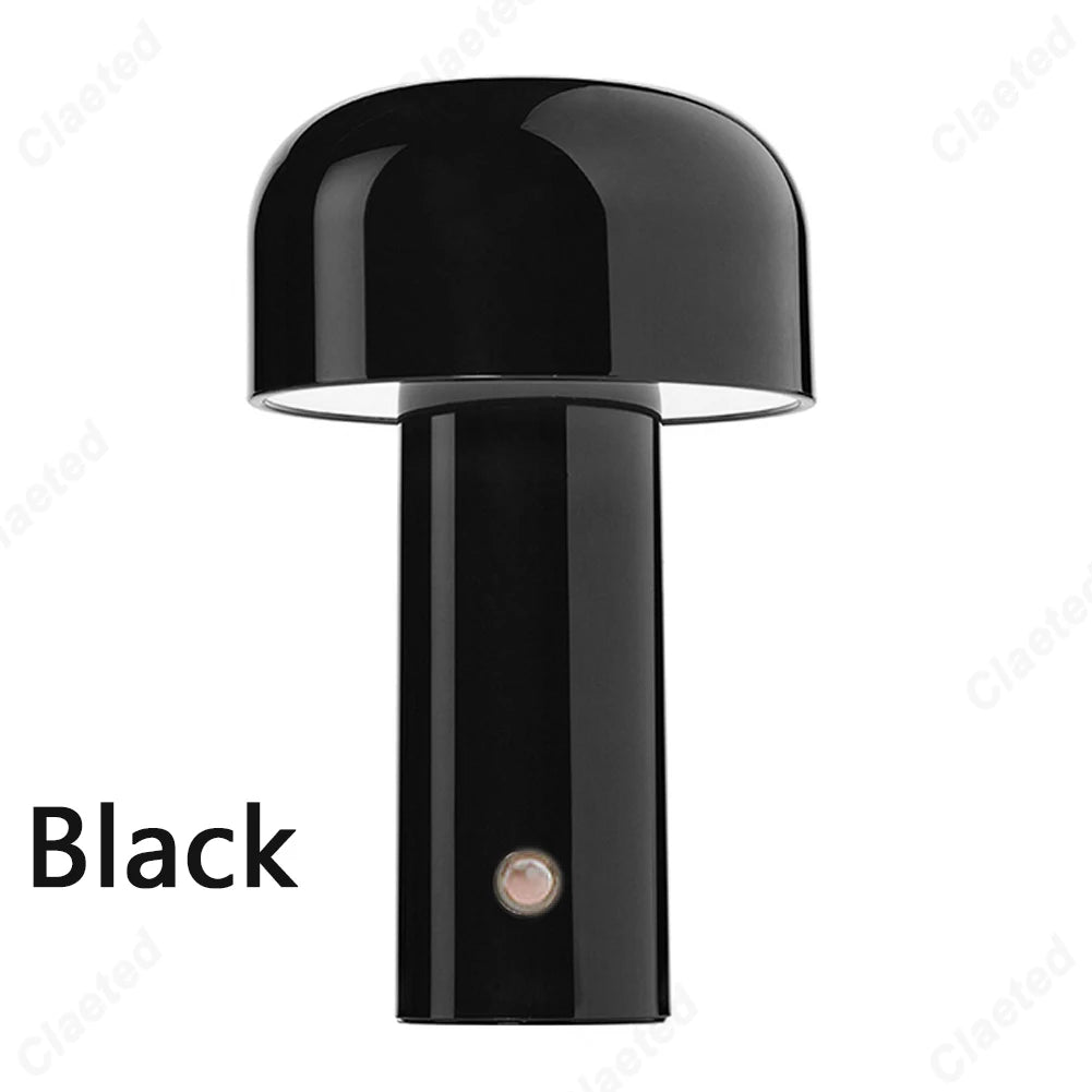 Italian Mushroom Table Lamp – Rechargeable USB Night Light for Portable Bedside Decor