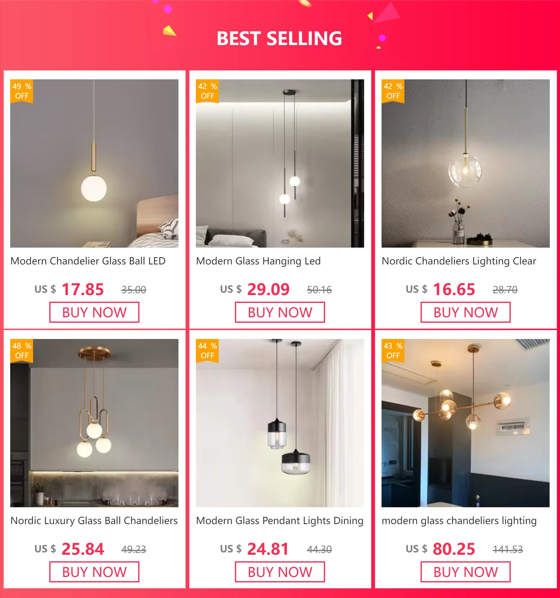 Modern Glass Chandeliers Lighting bedroom Decor Dining Room Pendant Light Kitchen Fixture Hanging Lamp Restaurant Bar Lustres