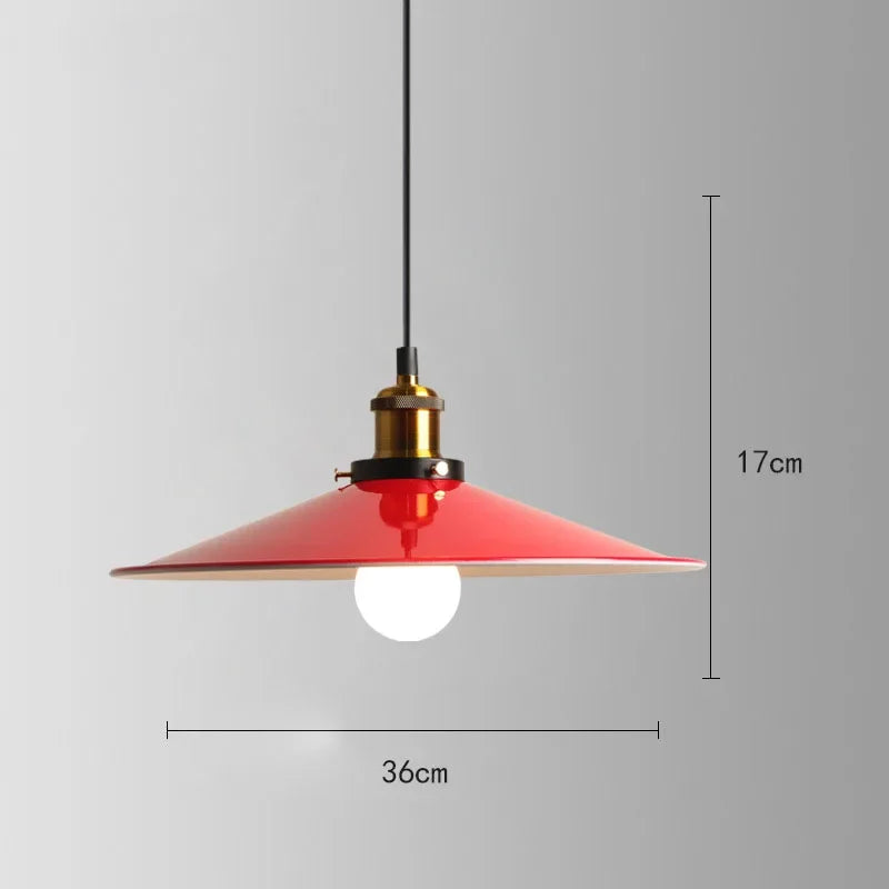 American Retro Red Industrial Pendant Lamp – Modern LED Iron Art Lighting for Restaurants and Hot Pot Decor