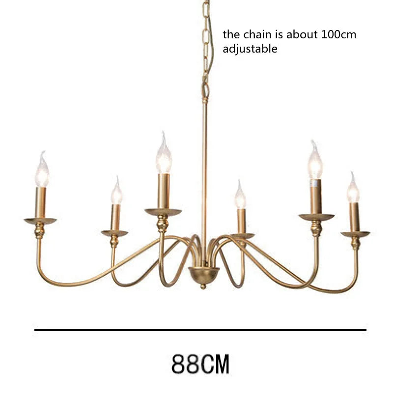 Retro Loft Living Room Chandelier – Vintage American Style Black/Gold Ceiling Light for Dining Rooms and Households