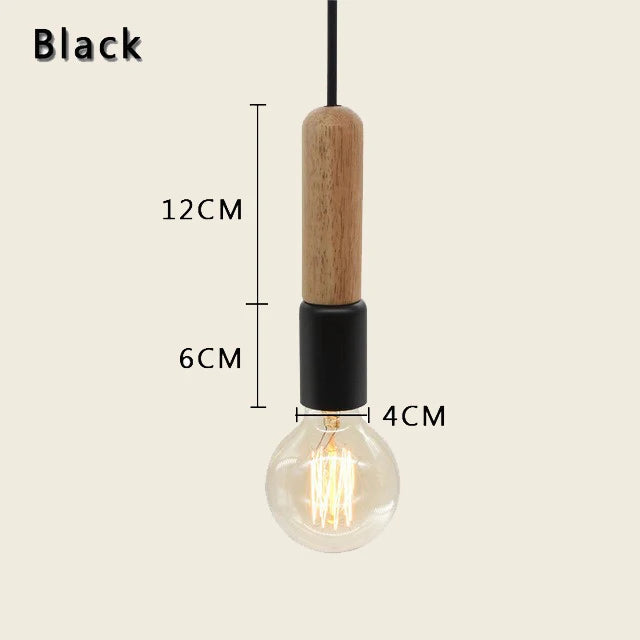 Nordic Wooden LED Pendant Lamp – Elegant Hanging Light for Kitchens, Restaurants, and Bedrooms