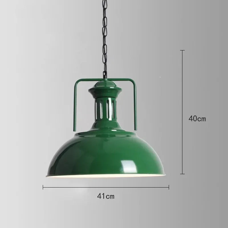 American Retro Red Industrial Pendant Lamp – Modern LED Iron Art Lighting for Restaurants and Hot Pot Decor