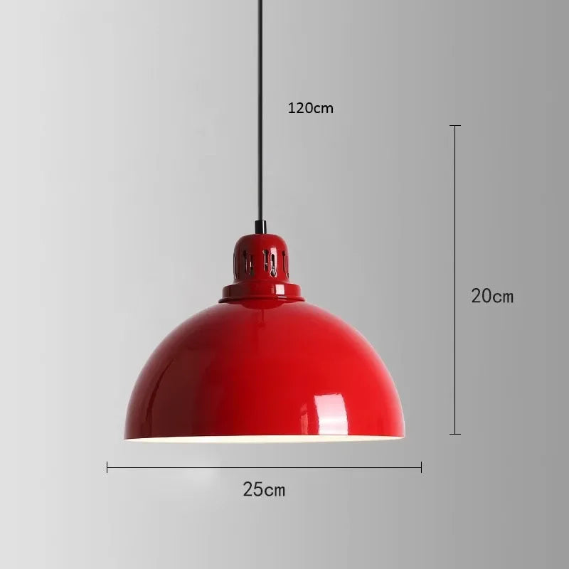 American Retro Red Industrial Pendant Lamp – Modern LED Iron Art Lighting for Restaurants and Hot Pot Decor