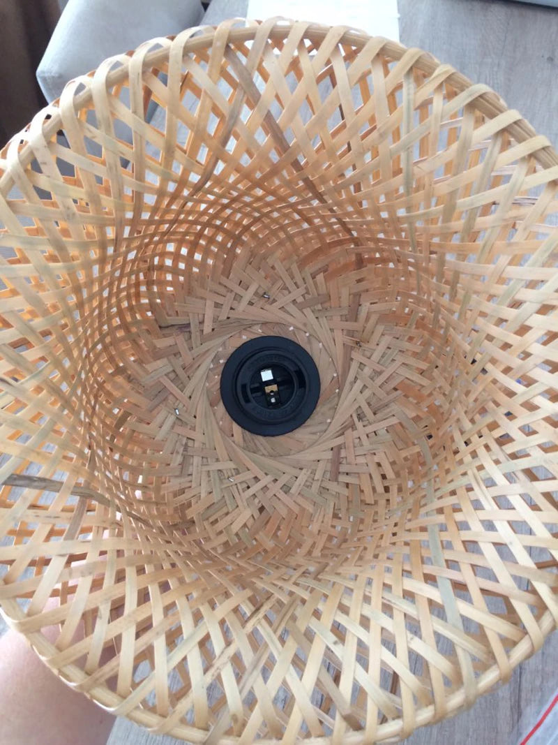 Handcrafted Rattan Bamboo Pendant Light – Woven Ceiling Lamp for Home, Living Room, and Bedroom Décor