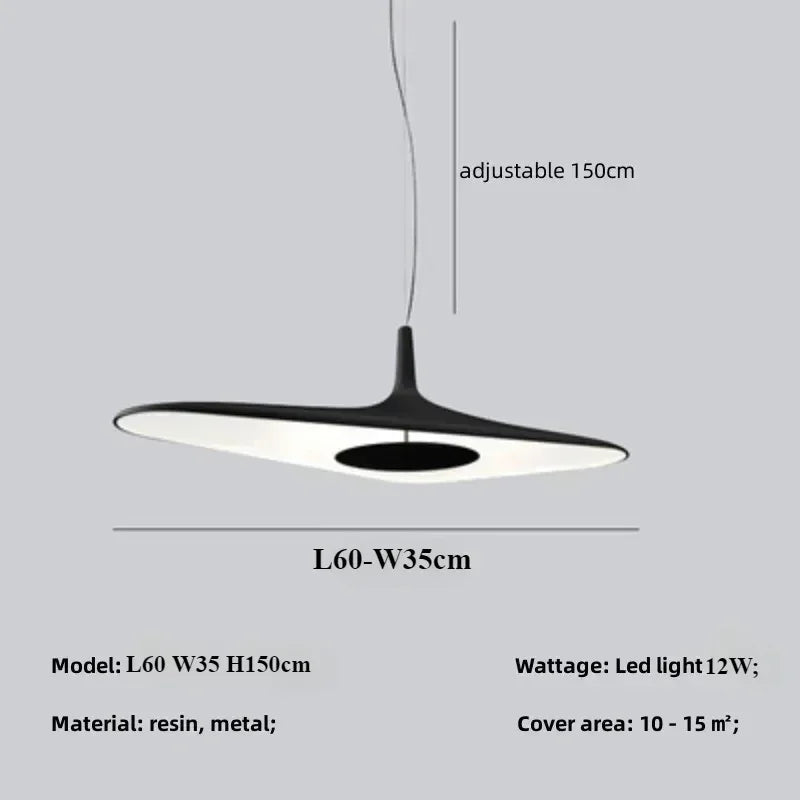 Modern Japanese Resin Pendant Lamp – Sleek Minimalist Hanging Light for Contemporary Spaces