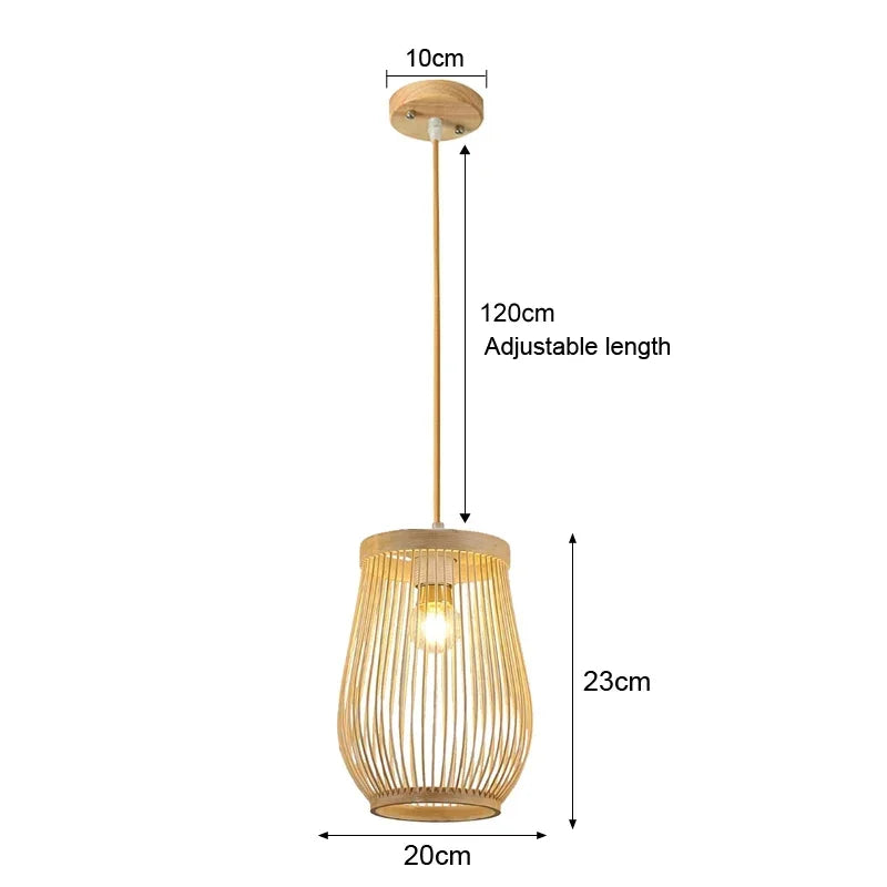 Handcrafted Rattan Bamboo Pendant Light – Woven Ceiling Lamp for Home, Living Room, and Bedroom Décor