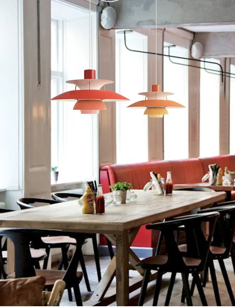 Danish Designer Umbrella Chandelier – Modern Colorful LED Pendant Lamp for Living Rooms and Dining Spaces