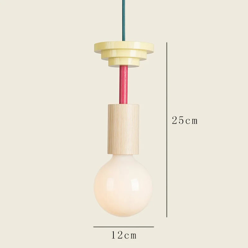 Nordic Wooden LED Pendant Lamp – Elegant Hanging Light for Kitchens, Restaurants, and Bedrooms