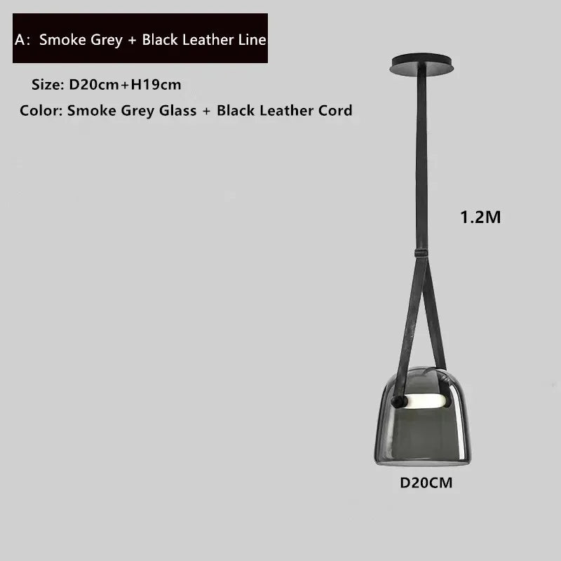 Nordic Glass Pendant Light – Modern Single-Head Chandelier for Restaurants, Cafes, and Clothing Shops