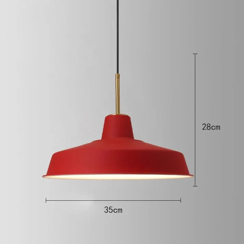 American Retro Red Industrial Pendant Lamp – Modern LED Iron Art Lighting for Restaurants and Hot Pot Decor