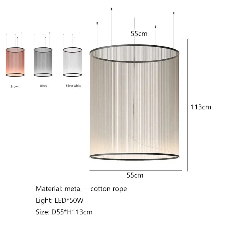 Nordic Minimalist Line Art Chandelier – Elegant Pendant Lamp for Living Rooms, Dining Areas, and Villas