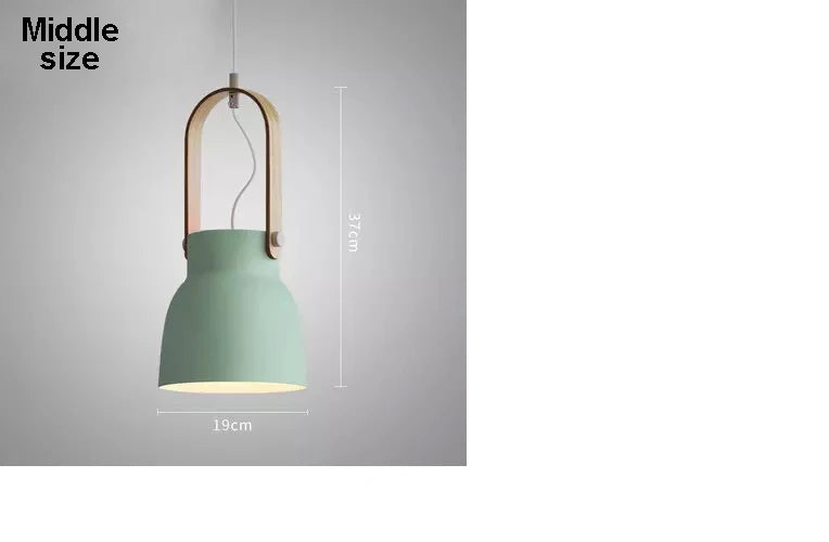 Iron Ring Wooden Grain Pendant Light – Minimalist Nordic Hanging Lamp for Showrooms, Bedrooms, and Dining Rooms