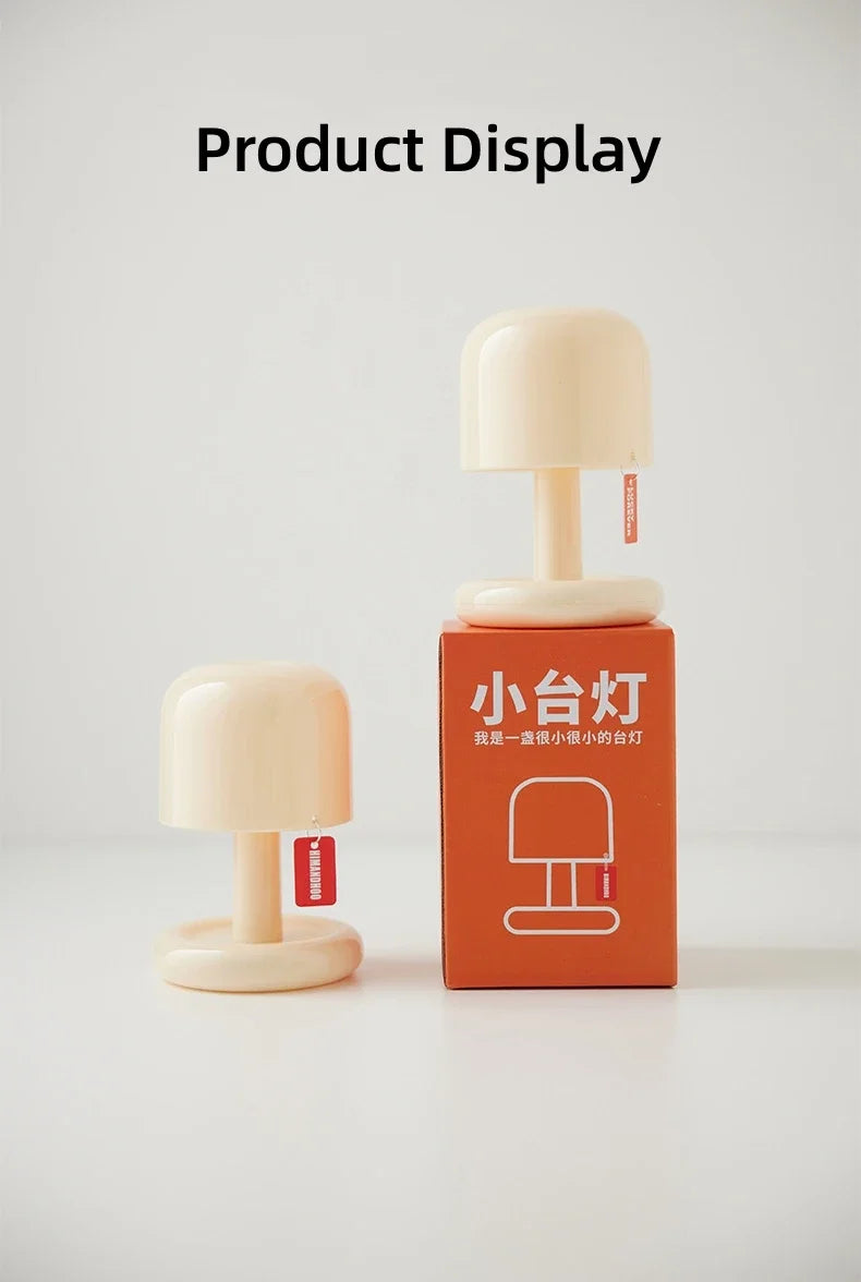 Mini Desktop Sunset Night Lamp – USB Rechargeable Mushroom LED Light for Coffee Bars and Home Decor