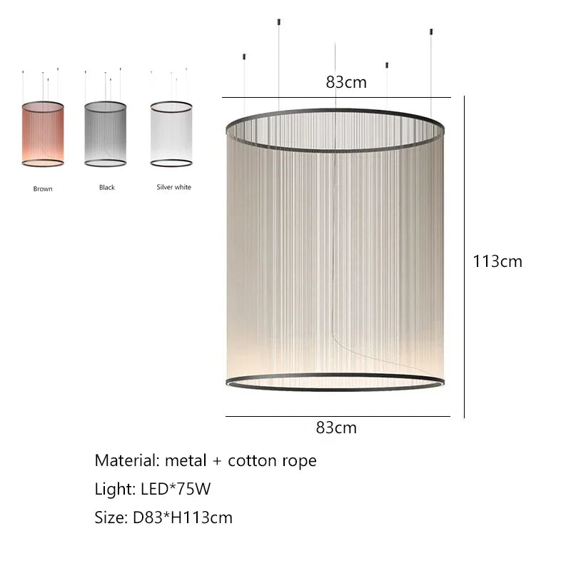 Nordic Minimalist Line Art Chandelier – Elegant Pendant Lamp for Living Rooms, Dining Areas, and Villas