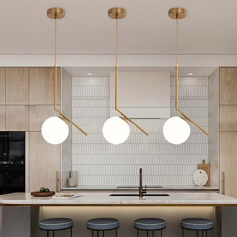 Modern Ceiling Chandeliers for Dining Table Room Kitchen Island Lamp Plating Luxury Gold Bedside Lustre Pendant Light Fixtures