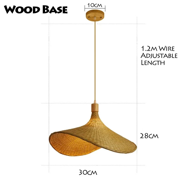 Handcrafted Rattan Bamboo Pendant Light – Woven Ceiling Lamp for Home, Living Room, and Bedroom Décor
