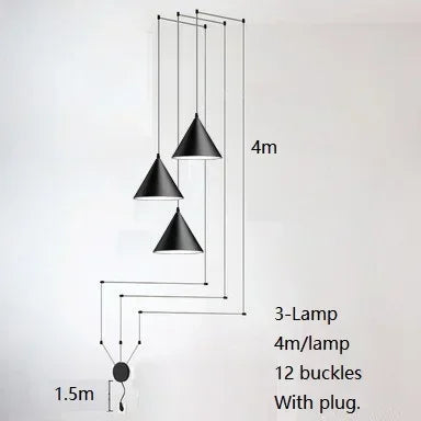 Nordic Minimalist Geometric Pendant Light – Stylish DIY Plug-In Lamp for Study, Bedroom, Dining Room, and Bar Decor
