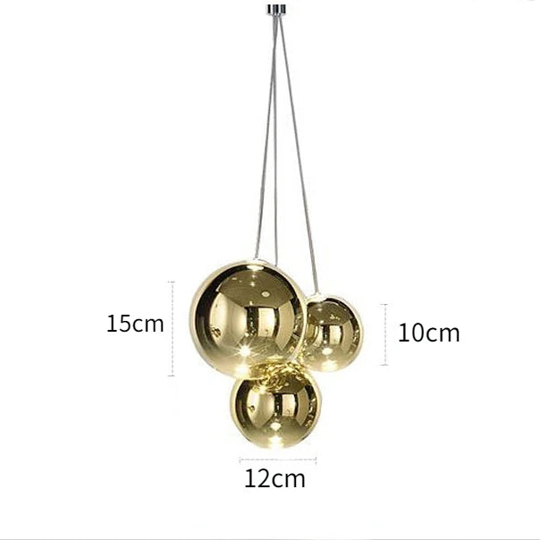 Modern LED Glass Ball Pendant Lamp – Sleek Chrome Design for Kitchens, Bedrooms, and Restaurants