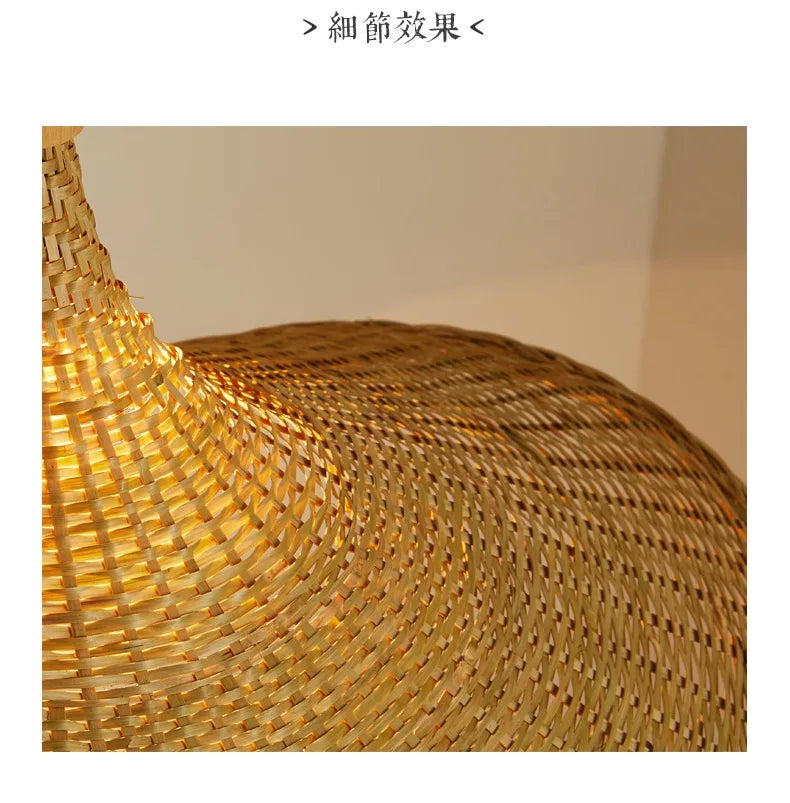 Handcrafted Rattan Bamboo Pendant Light – Woven Ceiling Lamp for Home, Living Room, and Bedroom Décor