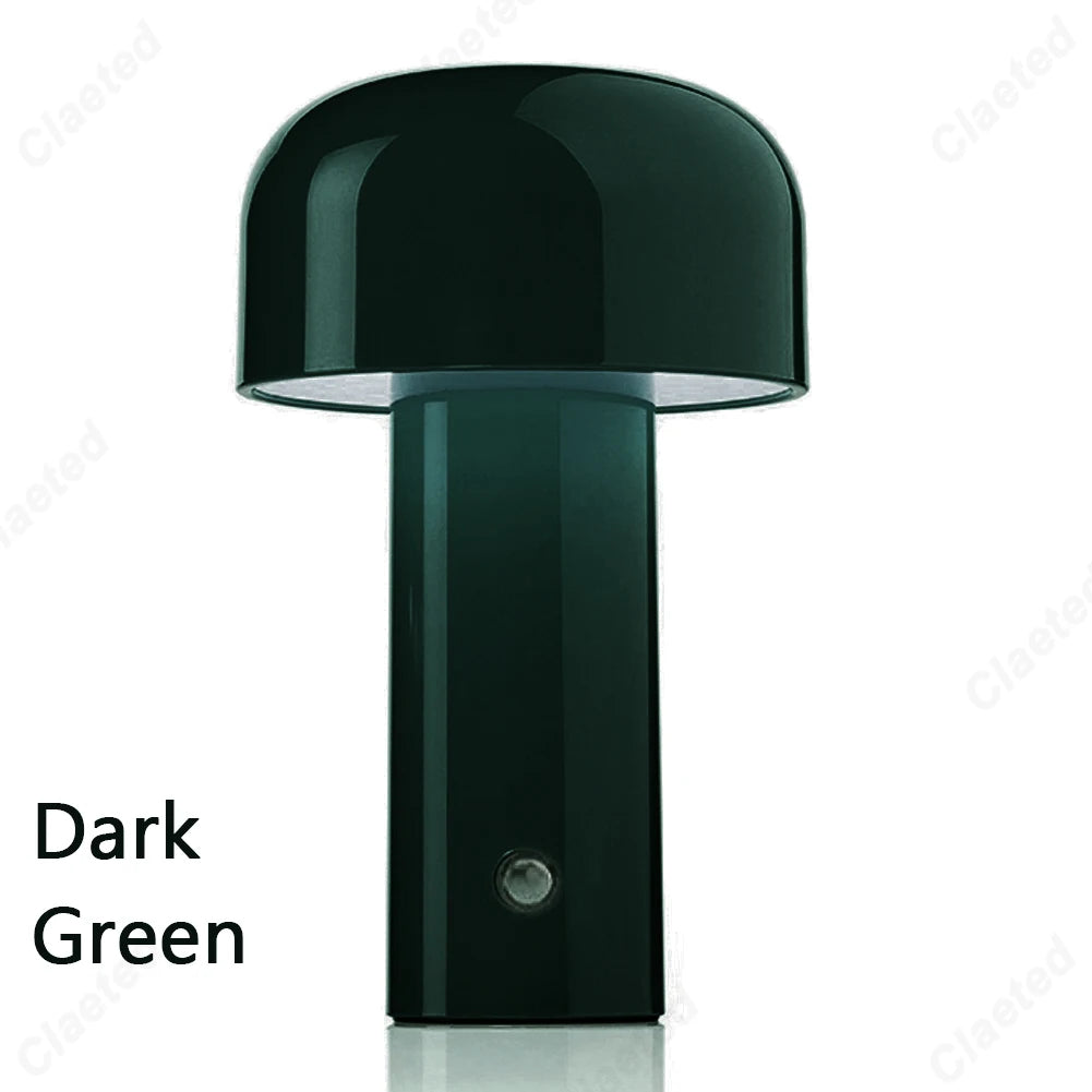 Italian Mushroom Table Lamp – Rechargeable USB Night Light for Portable Bedside Decor
