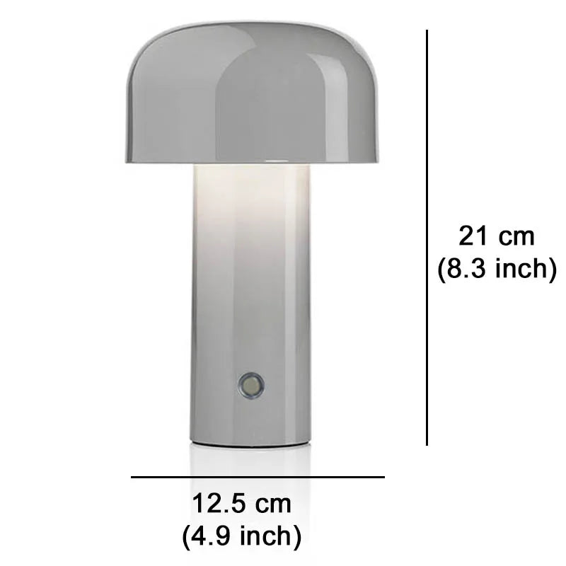 Italian Mushroom Table Lamp – Rechargeable USB Night Light for Portable Bedside Decor