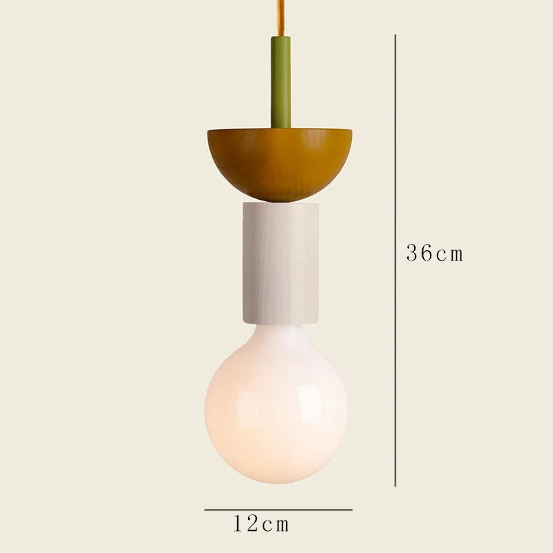 Nordic Wooden LED Pendant Lamp – Elegant Hanging Light for Kitchens, Restaurants, and Bedrooms