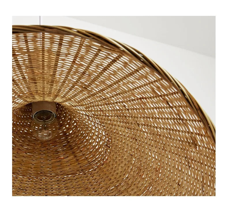 Handcrafted Rattan Bamboo Pendant Light – Woven Ceiling Lamp for Home, Living Room, and Bedroom Décor