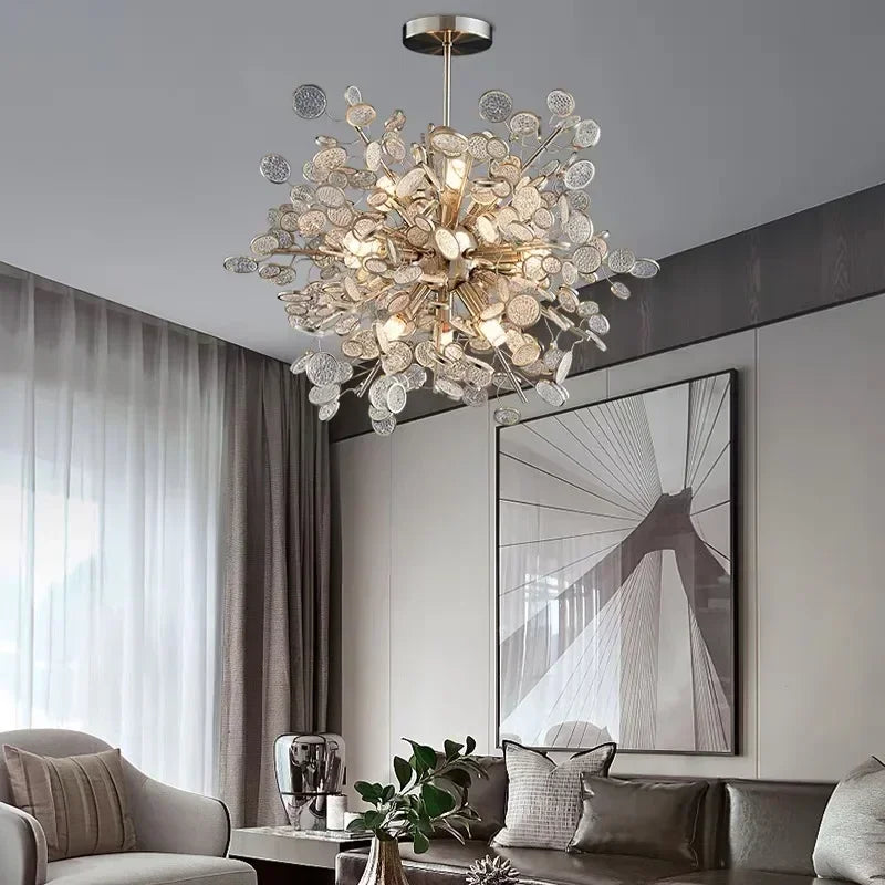 Modern Luxury Chrome LED Crystal Chandelier – Elegant Pendant Lamp for Living Rooms, Dining Rooms, and Bedrooms