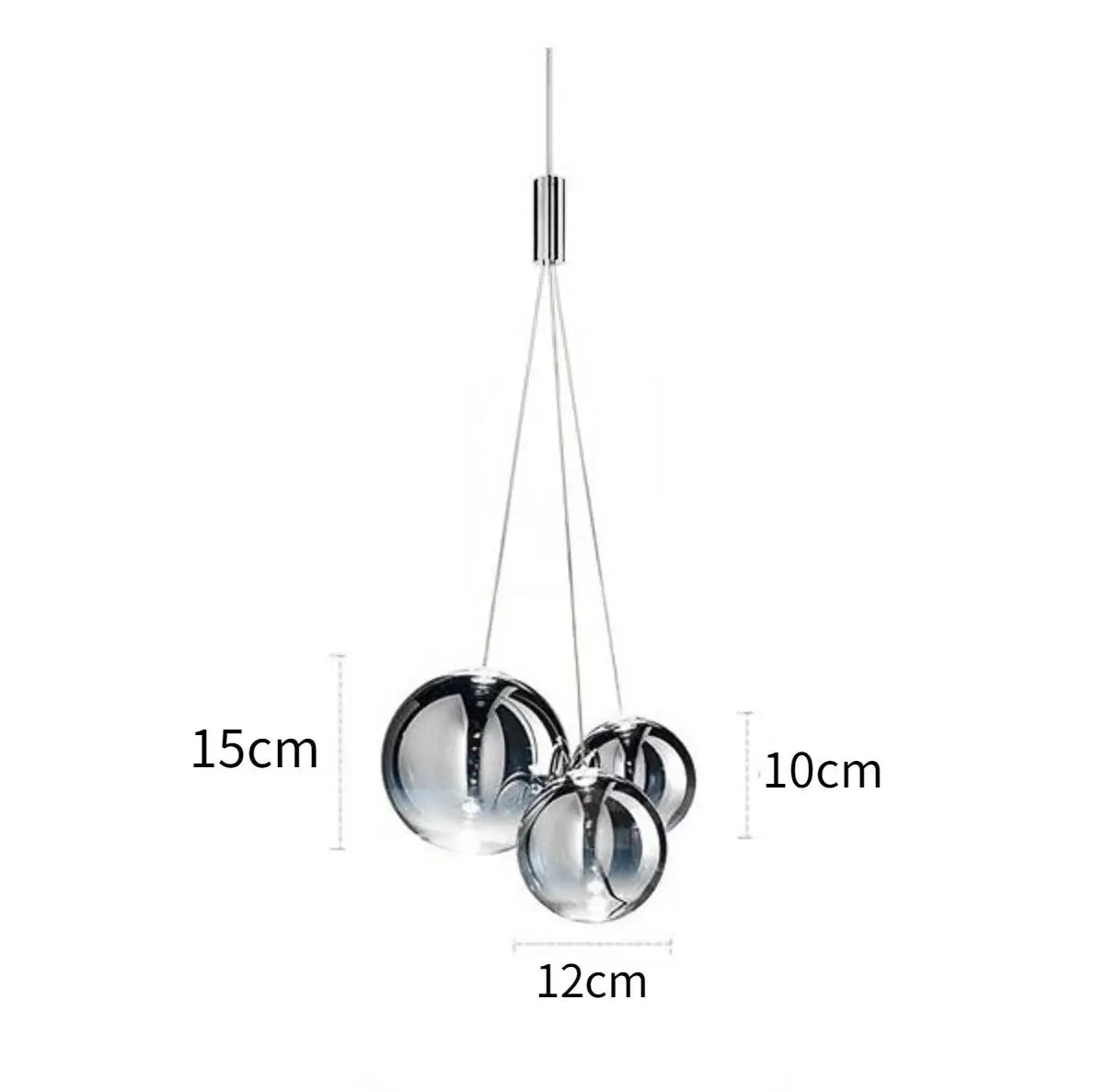 Modern LED Glass Ball Pendant Lamp – Sleek Chrome Design for Kitchens, Bedrooms, and Restaurants