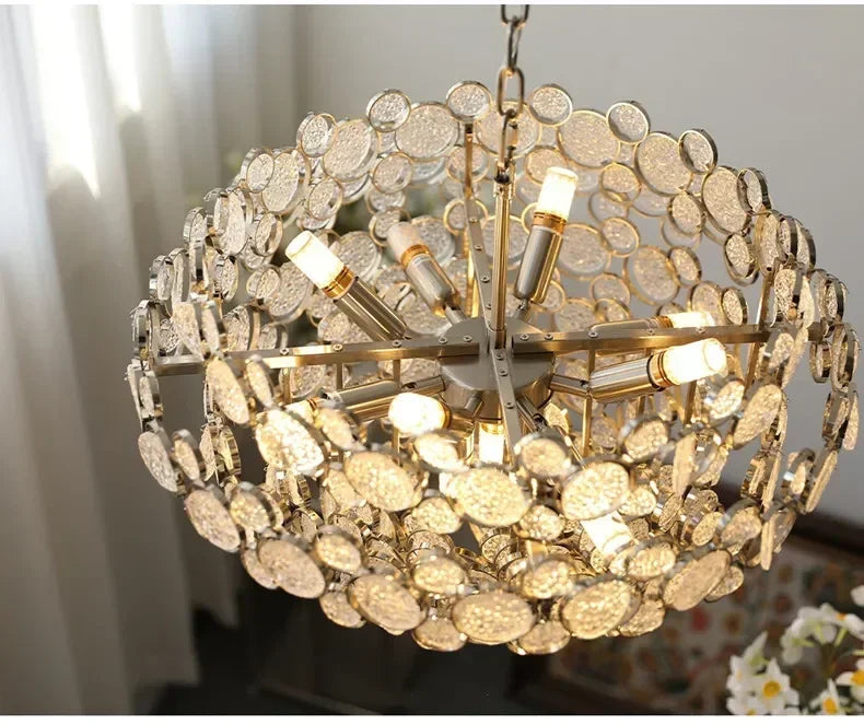 Modern Luxury Chrome LED Crystal Chandelier – Elegant Pendant Lamp for Living Rooms, Dining Rooms, and Bedrooms