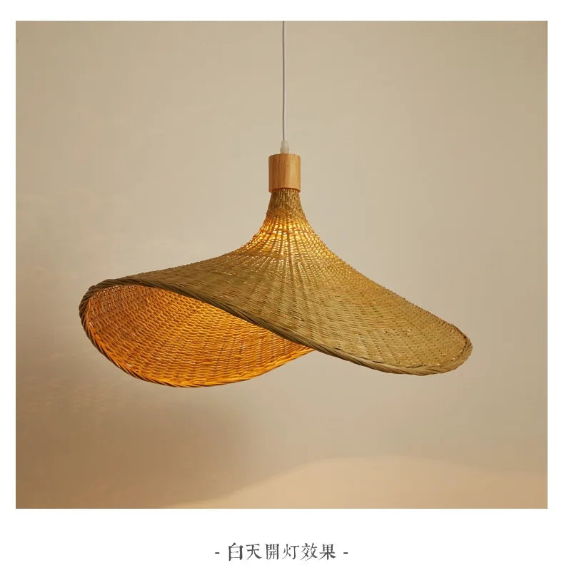 Handcrafted Rattan Bamboo Pendant Light – Woven Ceiling Lamp for Home, Living Room, and Bedroom Décor