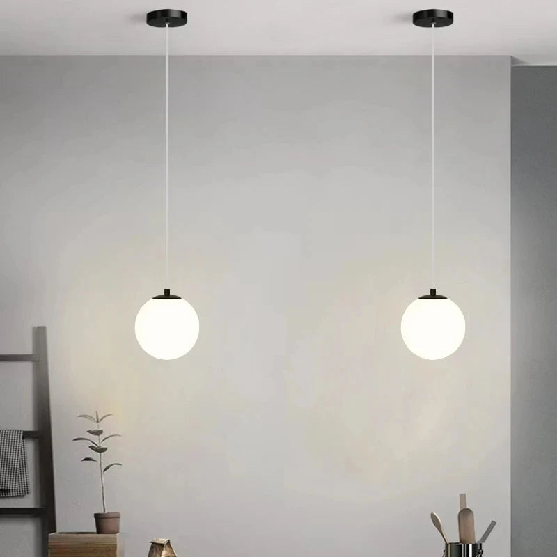 Modern Glass LED Pendant Lights Nordic Living Room Bedroom Fixtures Indoor Lighting Restaurant Bar Home Decor Hanging Lamp 220V