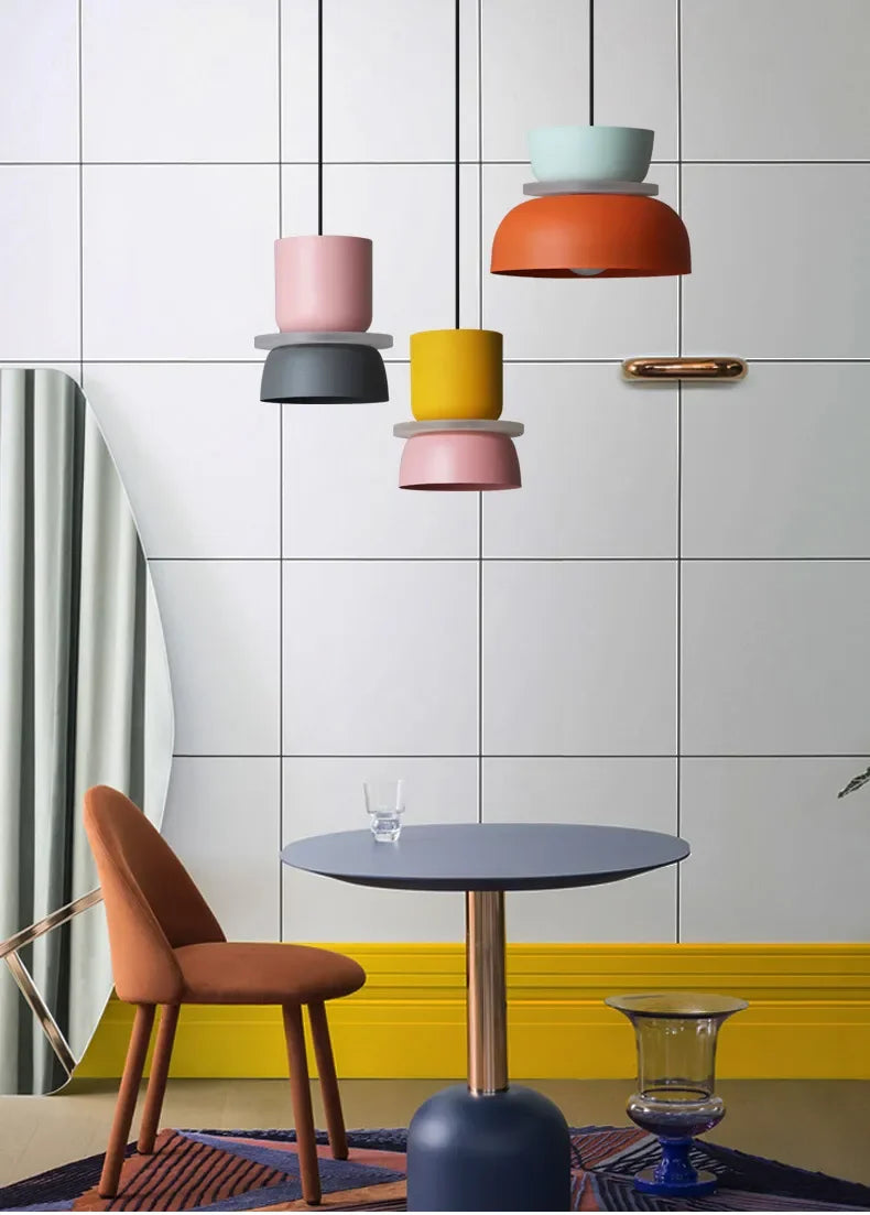 Modern Macaron Pendant Lamp – Stylish LED Hanging Light for Contemporary Interiors