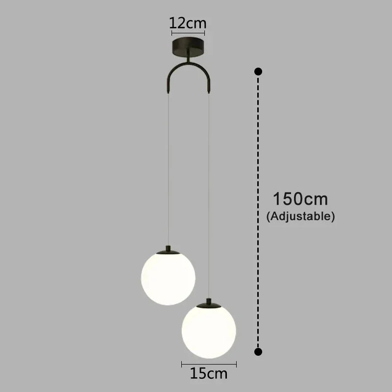 Modern Glass LED Pendant Lights Nordic Living Room Bedroom Fixtures Indoor Lighting Restaurant Bar Home Decor Hanging Lamp 220V