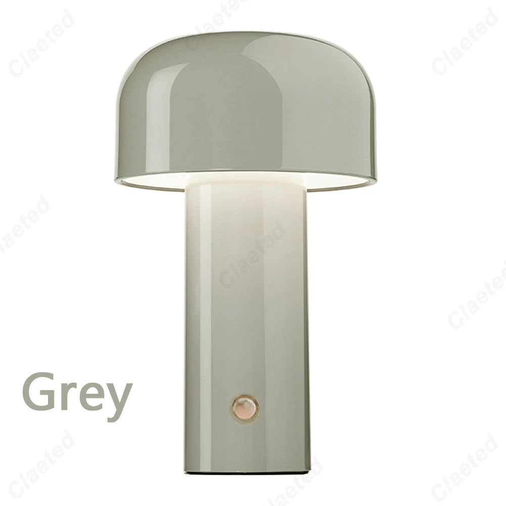 Italian Mushroom Table Lamp – Rechargeable USB Night Light for Portable Bedside Decor