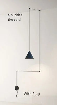 Nordic Minimalist Geometric Pendant Light – Stylish DIY Plug-In Lamp for Study, Bedroom, Dining Room, and Bar Decor